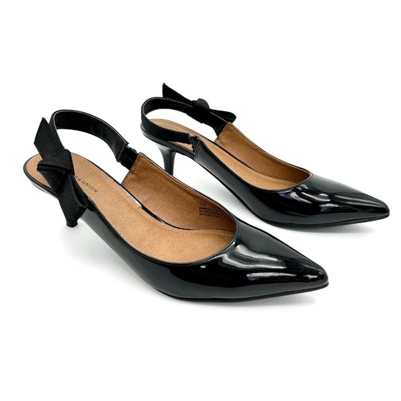 Anthropologie Black Slingback Heels - Picture 2 of 8